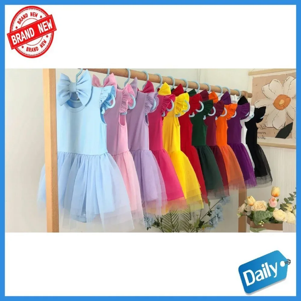 Infant Tutu Romper Dress Cotton Tulle Skirt Special Occasion Outfit